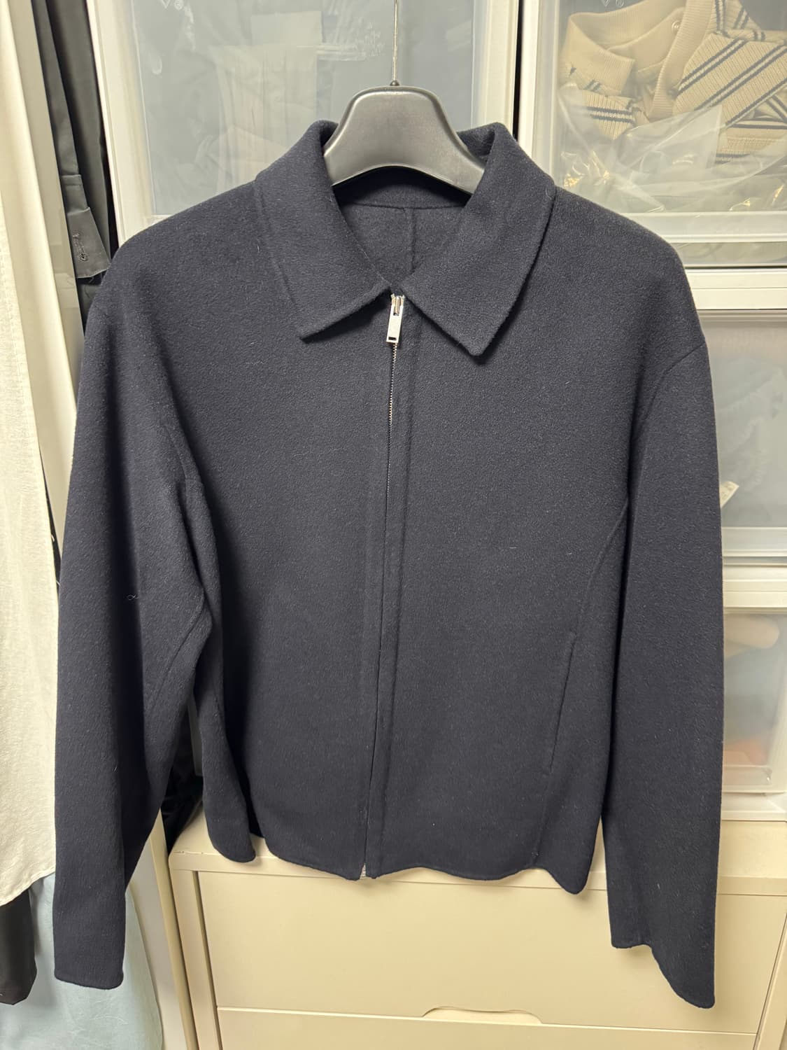 라이풀 울 핸드메이드 미니멀 자켓 네이비 L사이즈 105 상품이미지1