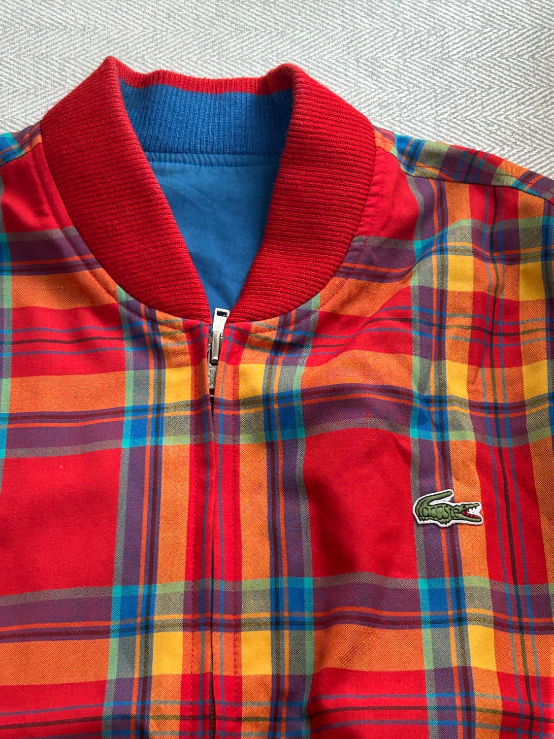 Vintage 라코스테 타탄체크 봄버 여성 95 상품이미지4