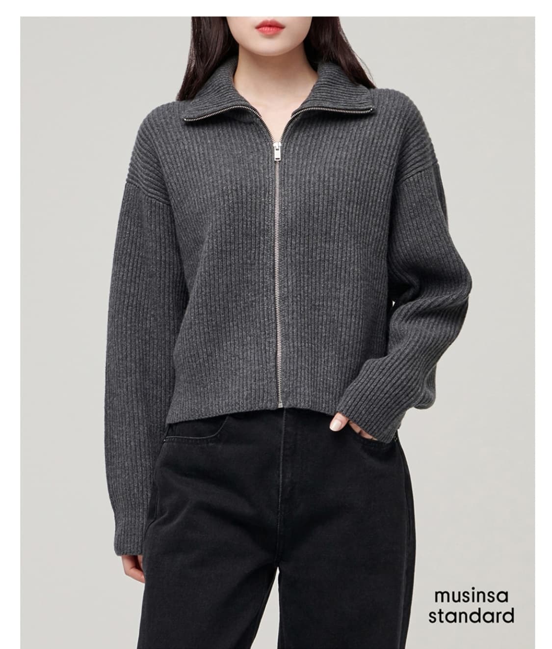 무신사스탠다드 니트집업 상품이미지1