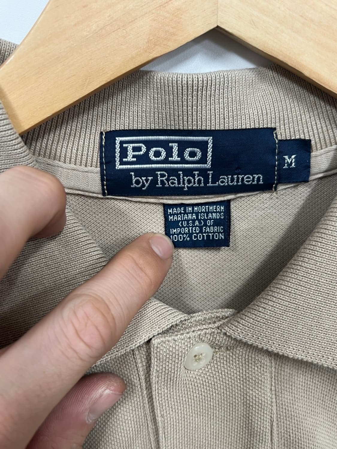 폴로 랄프로렌 카라 베이지 오버핏 반팔 티셔츠 상품이미지6