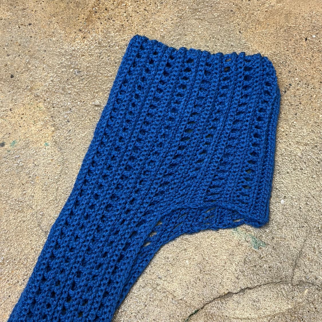 미국 빈티지 니트 핸드메이드 손뜨게 후드 머플러 목도리 상품이미지3