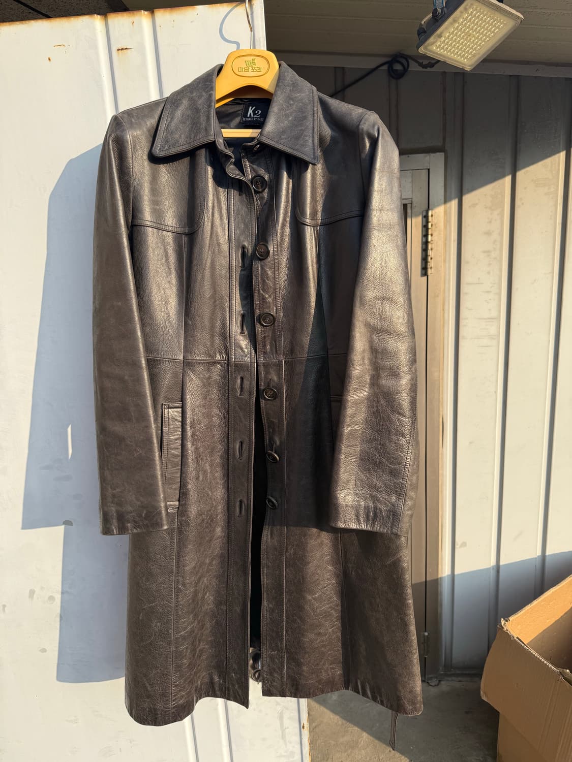 소가죽 벨티드 레더 코트 상품이미지2