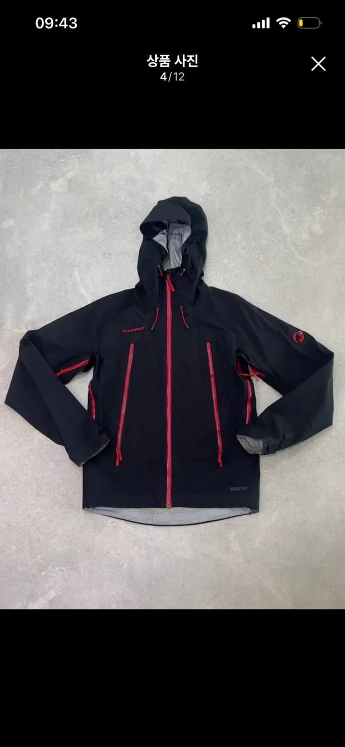 마무트 블랙 테이핑 고어텍스 바람막이 자켓 m 상품이미지4