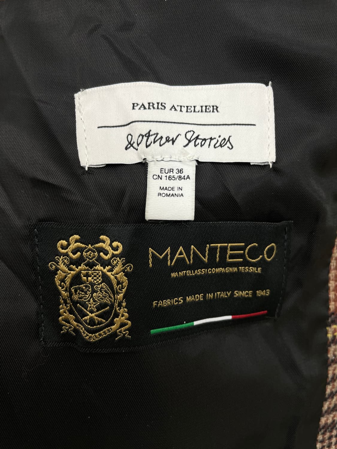 앤아더스토리즈 만테코 울 혼방 체크 코트 상품이미지6