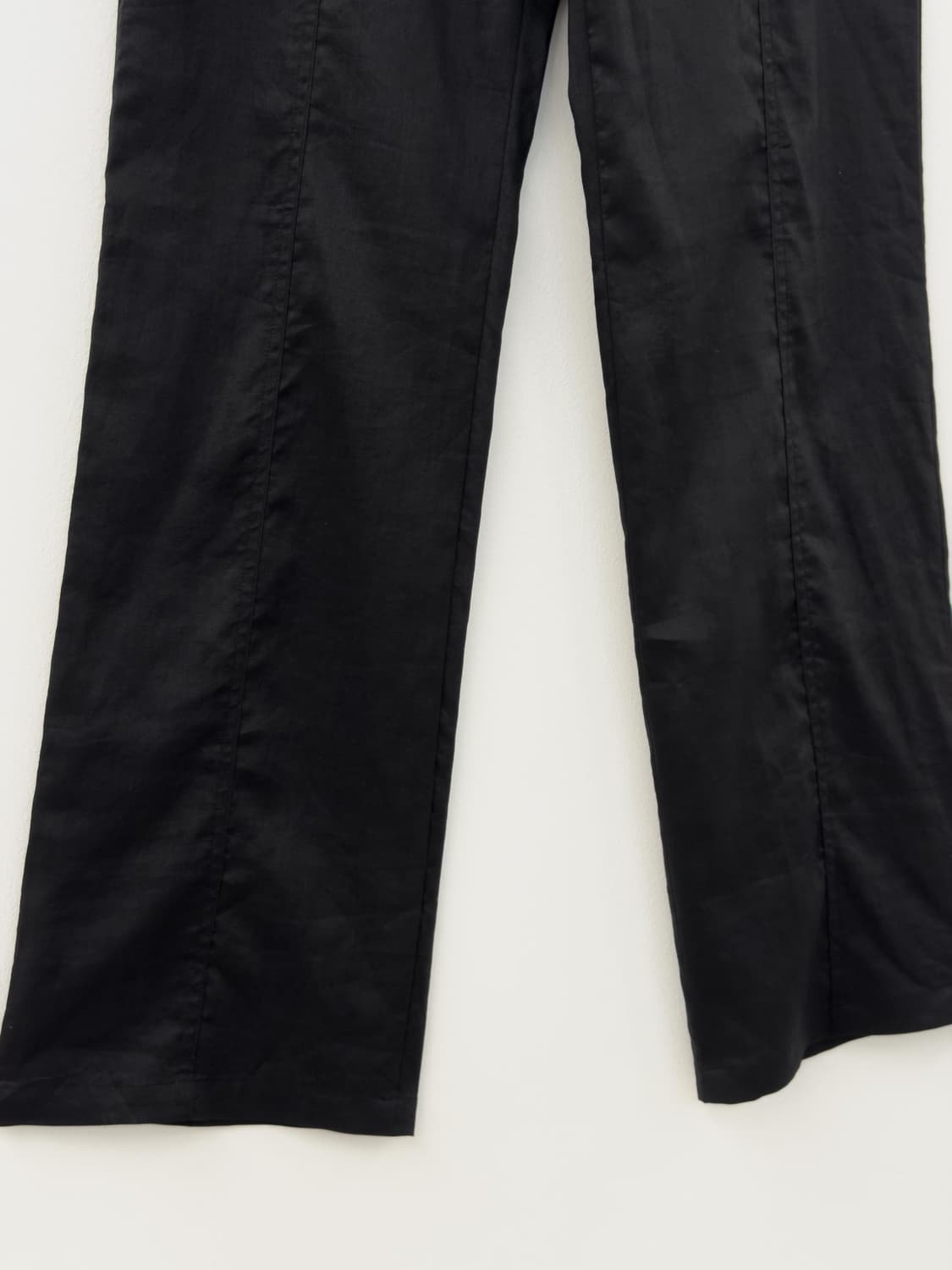 블랙 린넨 로우라이즈 팬츠 상품이미지3