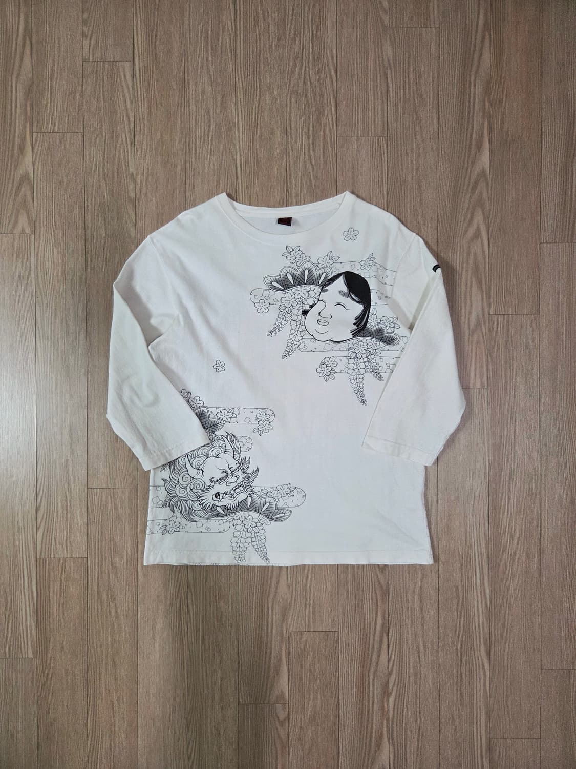 cropped heads 미드 슬리브 라운드 티셔츠 상품이미지1