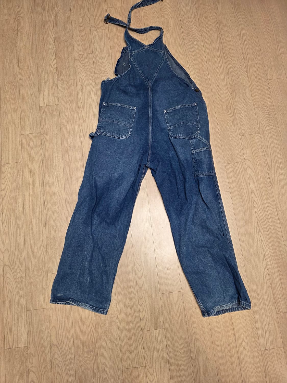 칼하트 빈티지 데님 오버롤 작업복 중청 멜빵 점프수트 38x30 상품이미지5