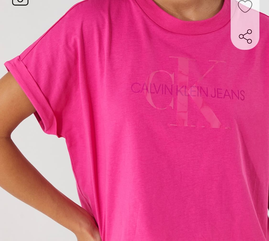 캘빈클라인 핫핑크 크롭 반팔 상품이미지1