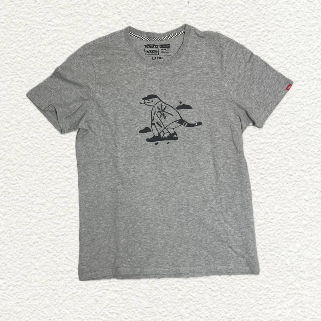 빈티지 VANS 그레이 프린팅반팔티 L 상품이미지1