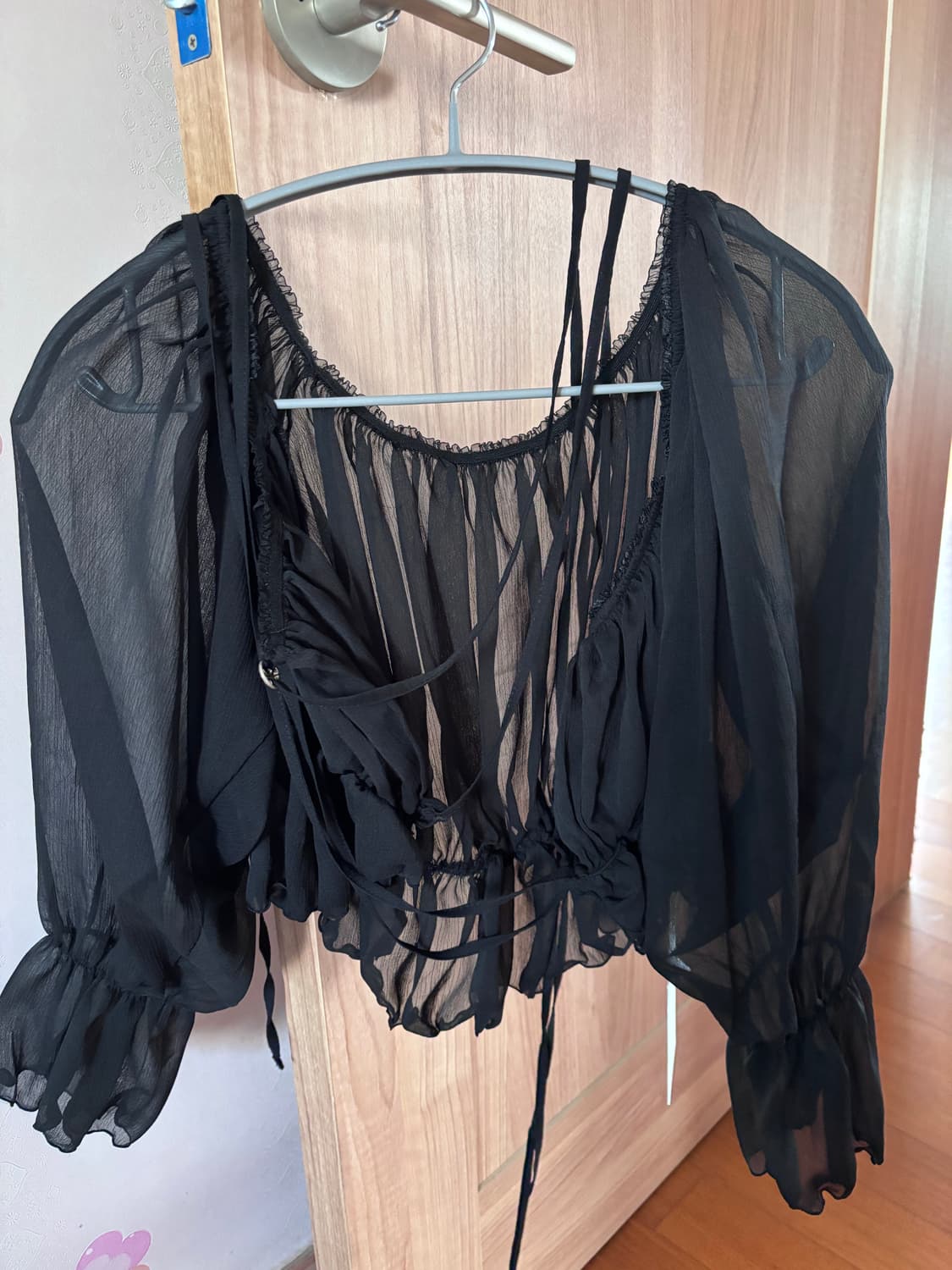 페인오어플레져 MERMAID SHEER CARDIGAN black 상품이미지2