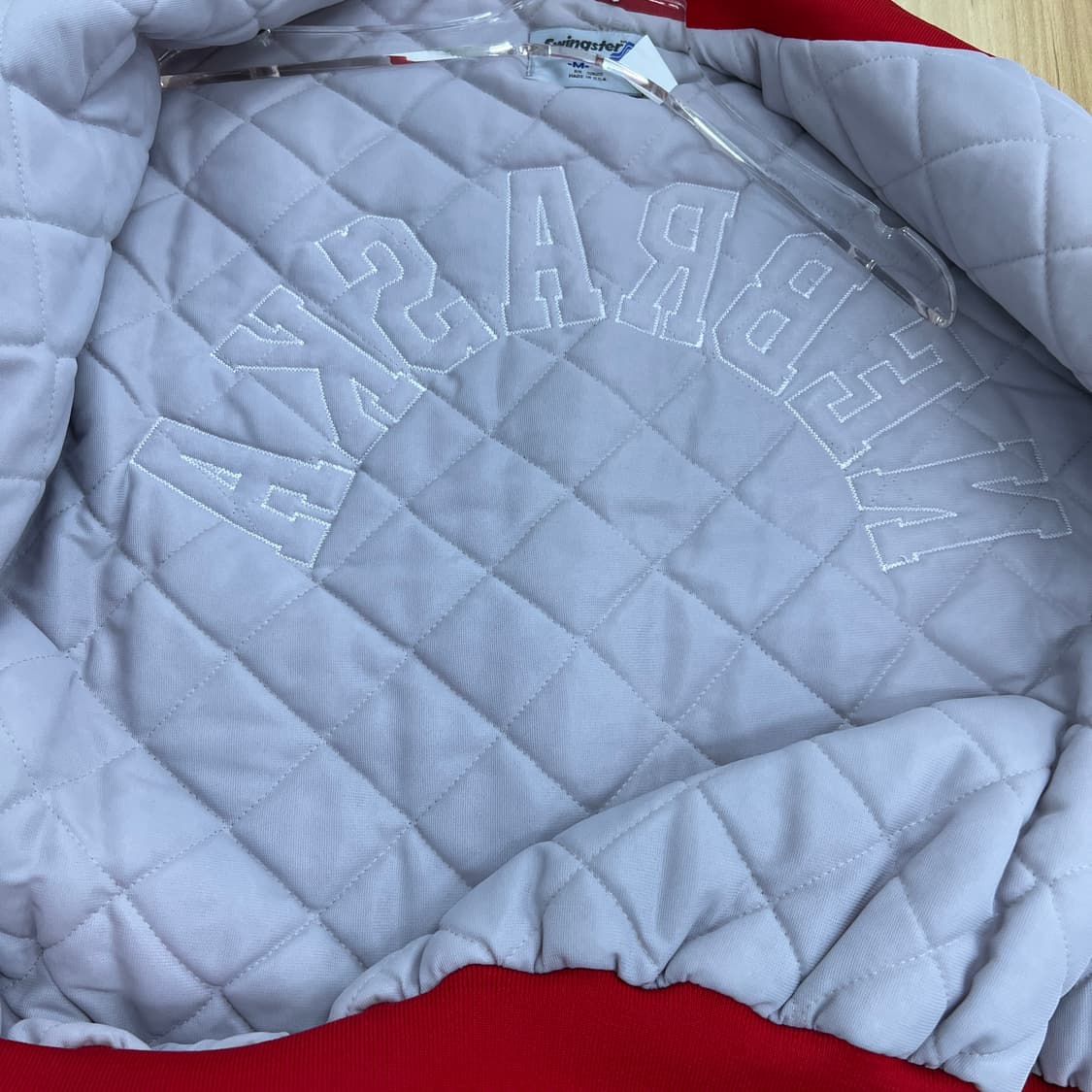 80's 빈티지 스윙스터 사틴 바시티 자켓 M 상품이미지7