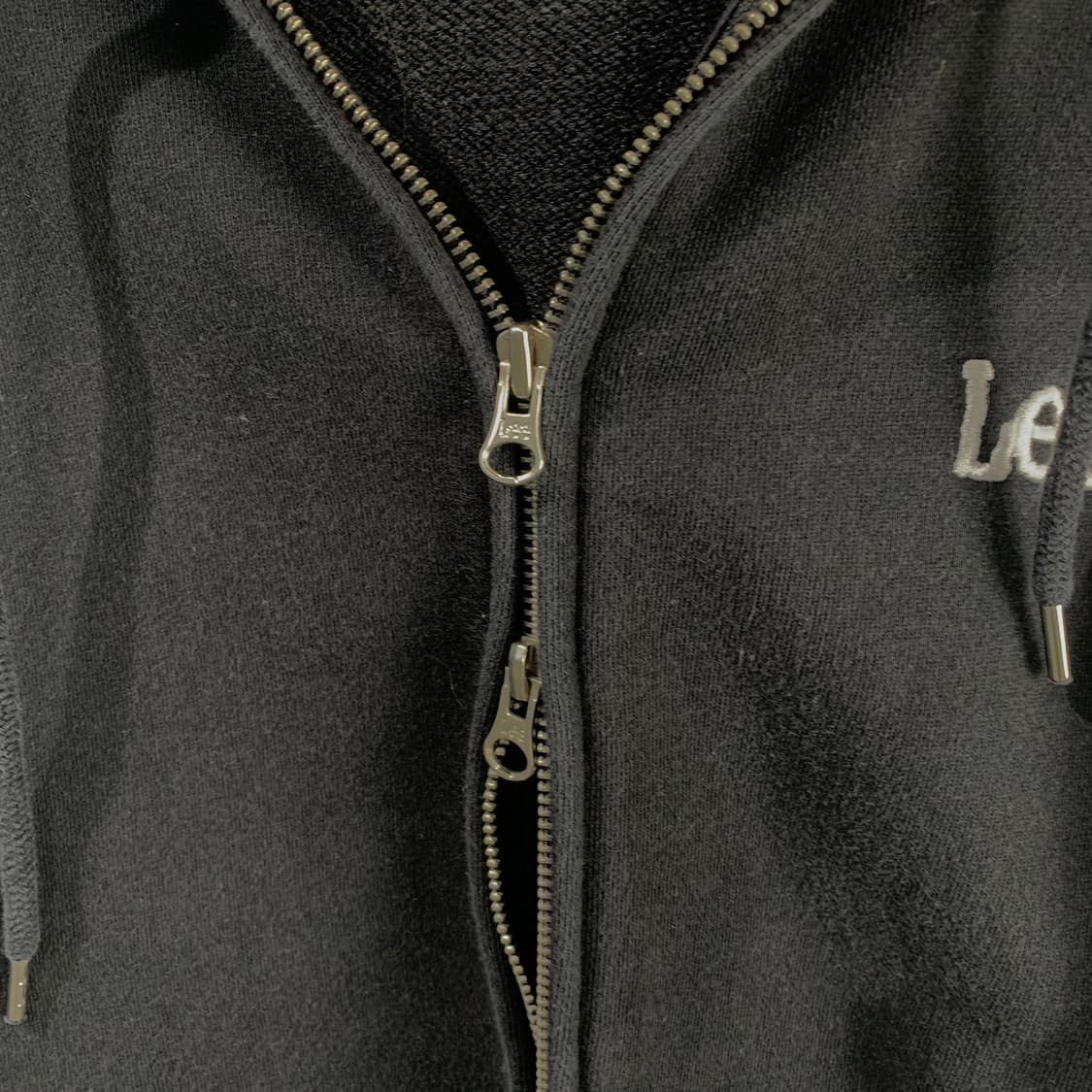 Lee 리 자수로고 블랙 투웨이 후드집업 상품이미지5