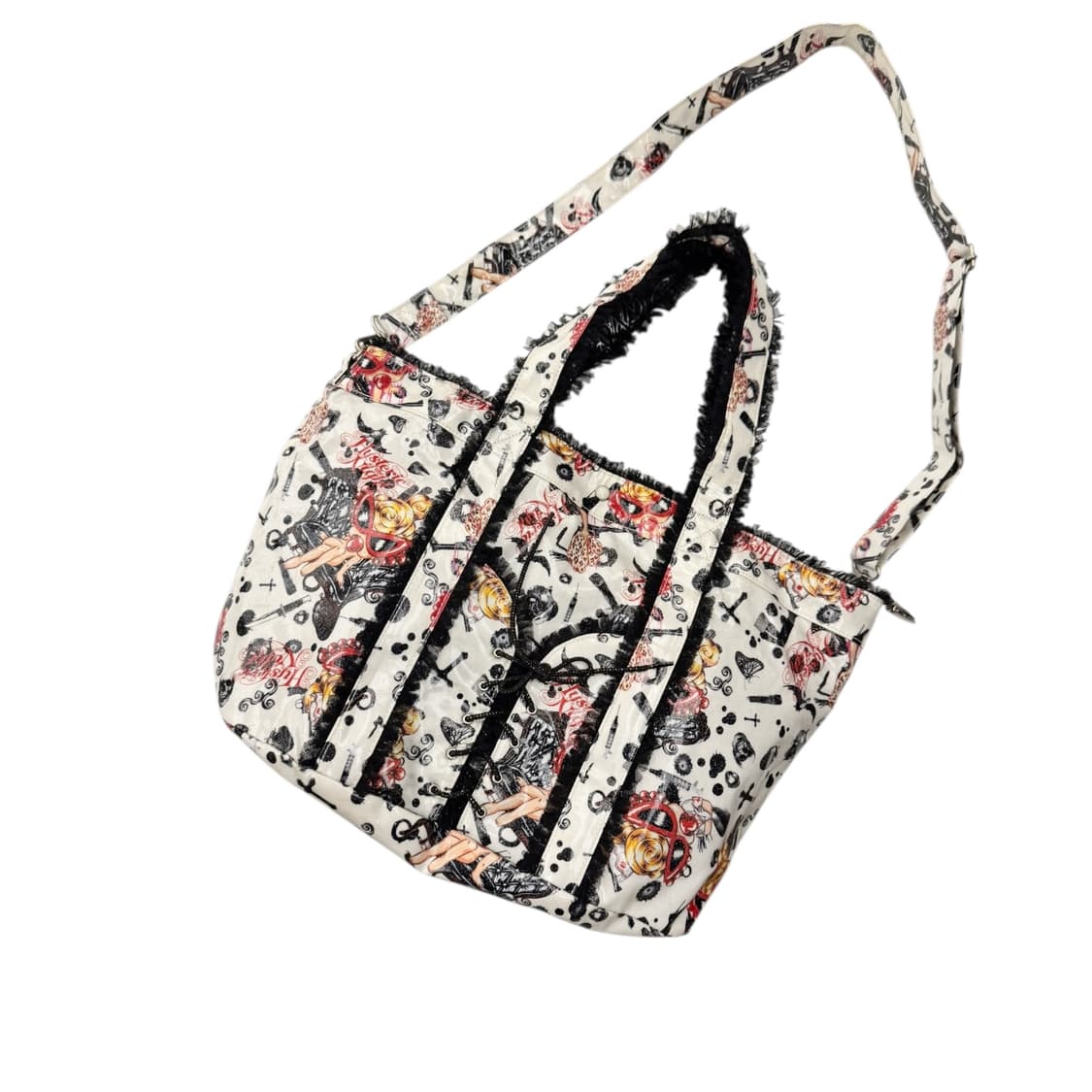 히스테릭글래머 2웨이 PVC 프릴 레이스 숄더백 아이보리 상품이미지1