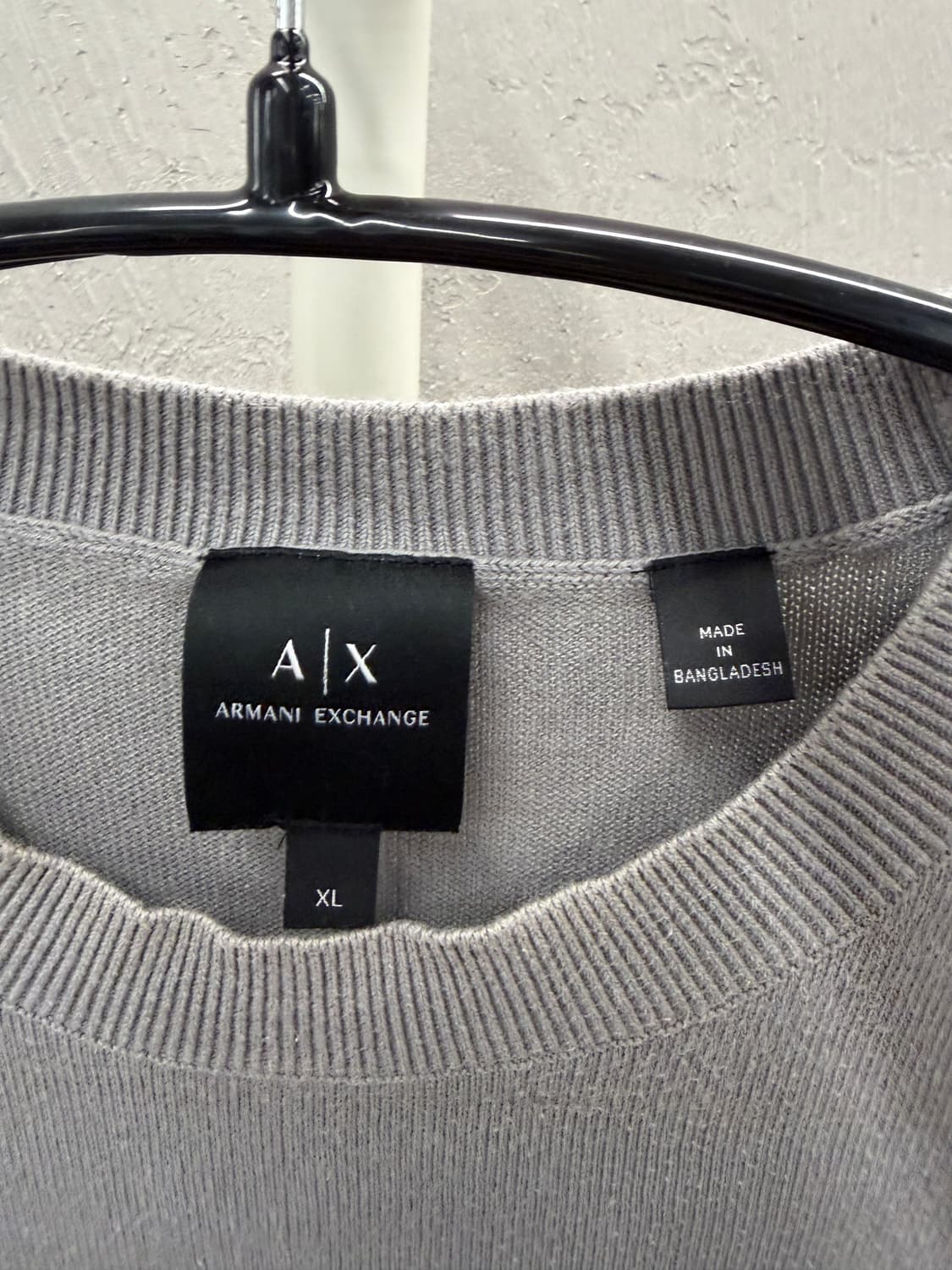 아르마니 익스체인지 로고 배색 니트 그레이 XL 상품이미지6