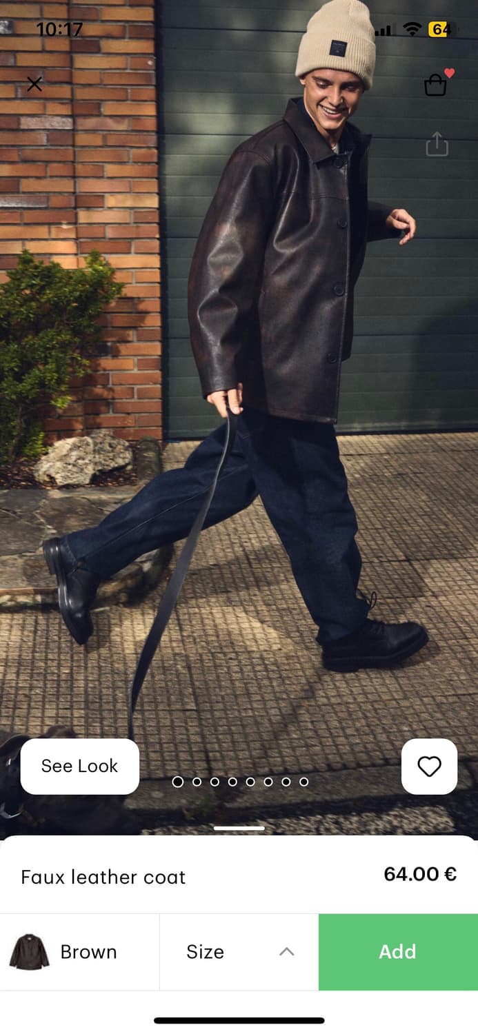 풀 앤 베어 faux leather coat 상품이미지7