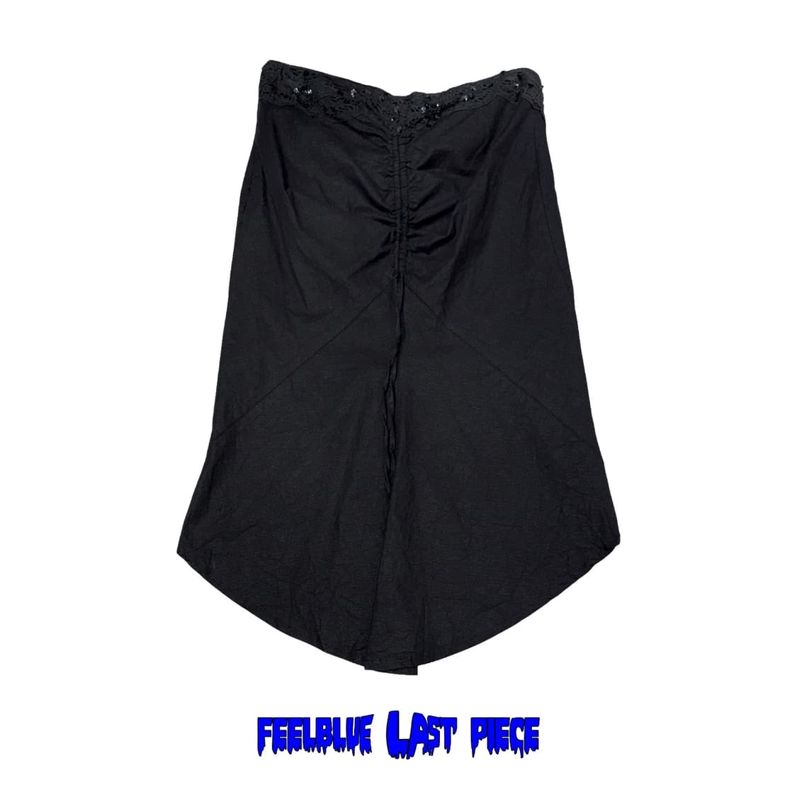goth fairy Black Linen Midi Skirt 상품이미지3