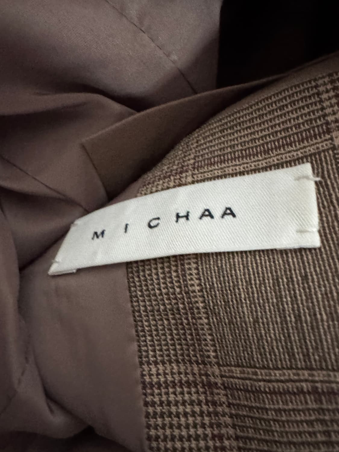 여성 미샤 Michaa 빈티지 체크 블레이저 울 자켓 상품이미지3