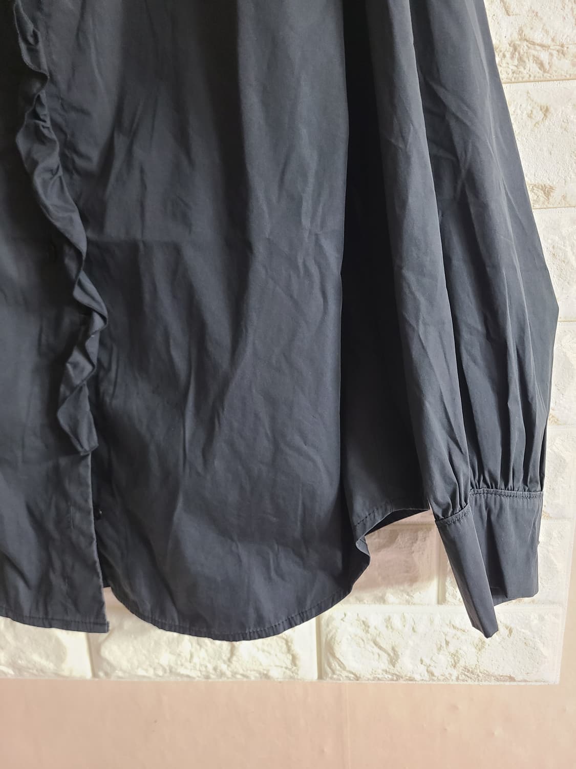 BENETTON 프릴 블라우스 네이비 상품이미지4