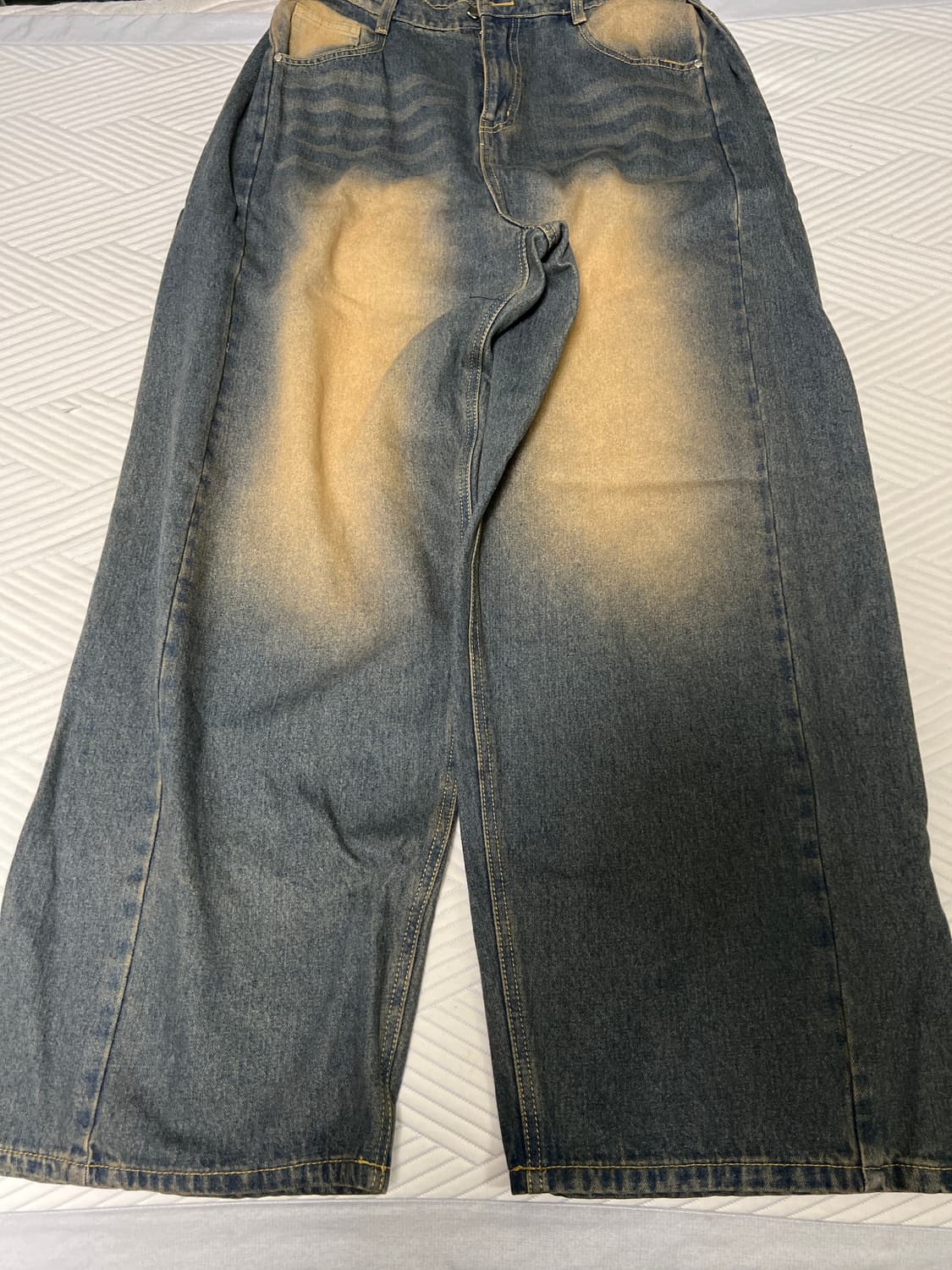 빈티지 워싱 데님 외이드 팬츠 상품이미지1
