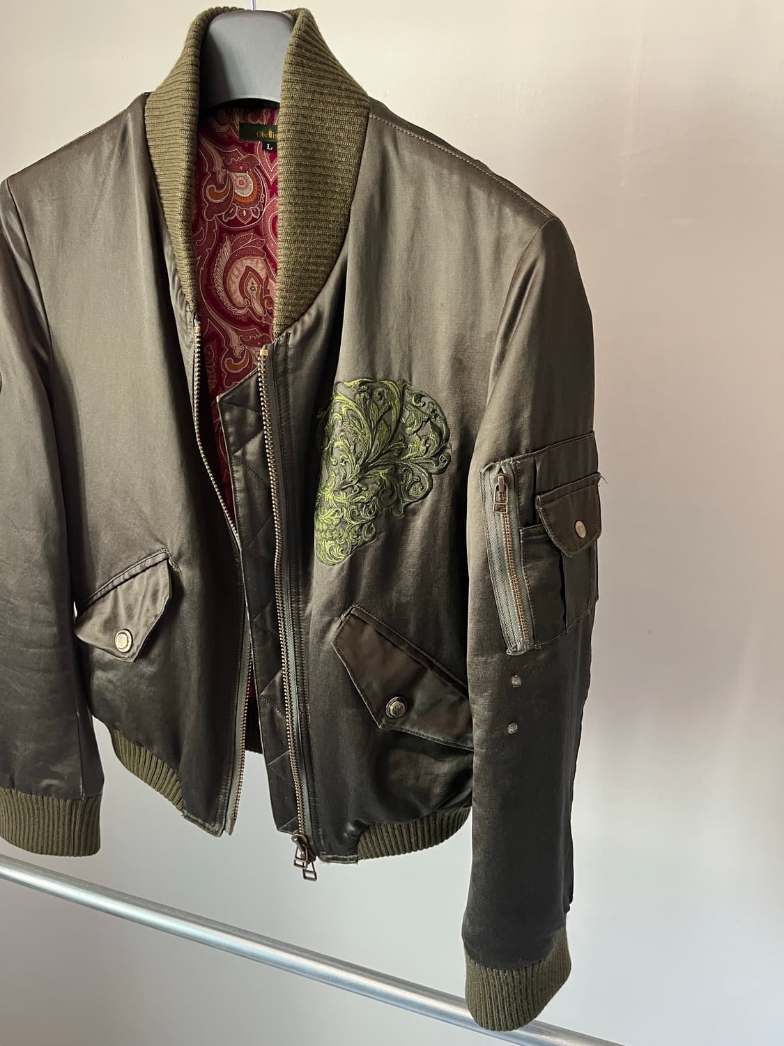 Obelisk Embroidered Flight Bomber Jacket 상품이미지4