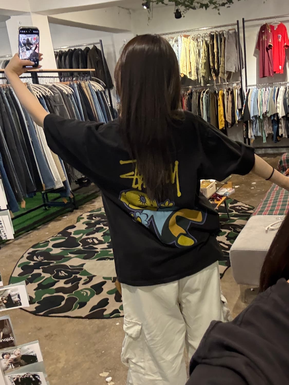 스투시 프린팅 반팔티 블랙 M 상품이미지6