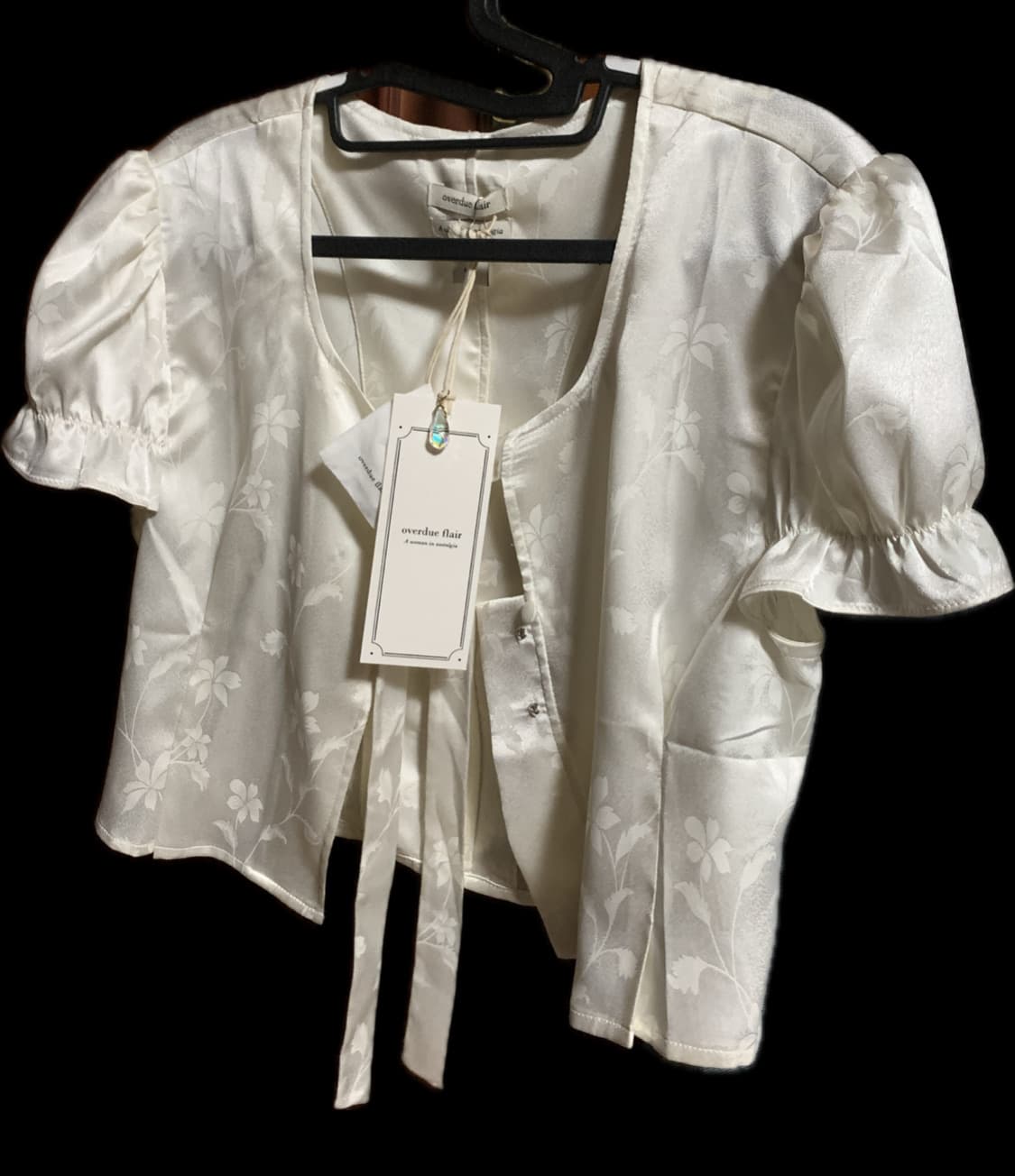 오버듀플레어 JACQUARD CROP BLOUSE 상품이미지2