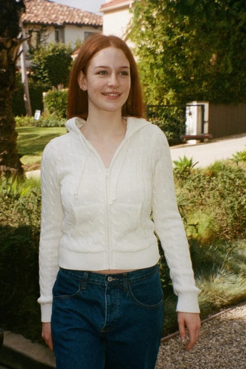 브랜디 멜빌 아이보리 케이블 꽈배기 니트 후드집업 상품이미지5