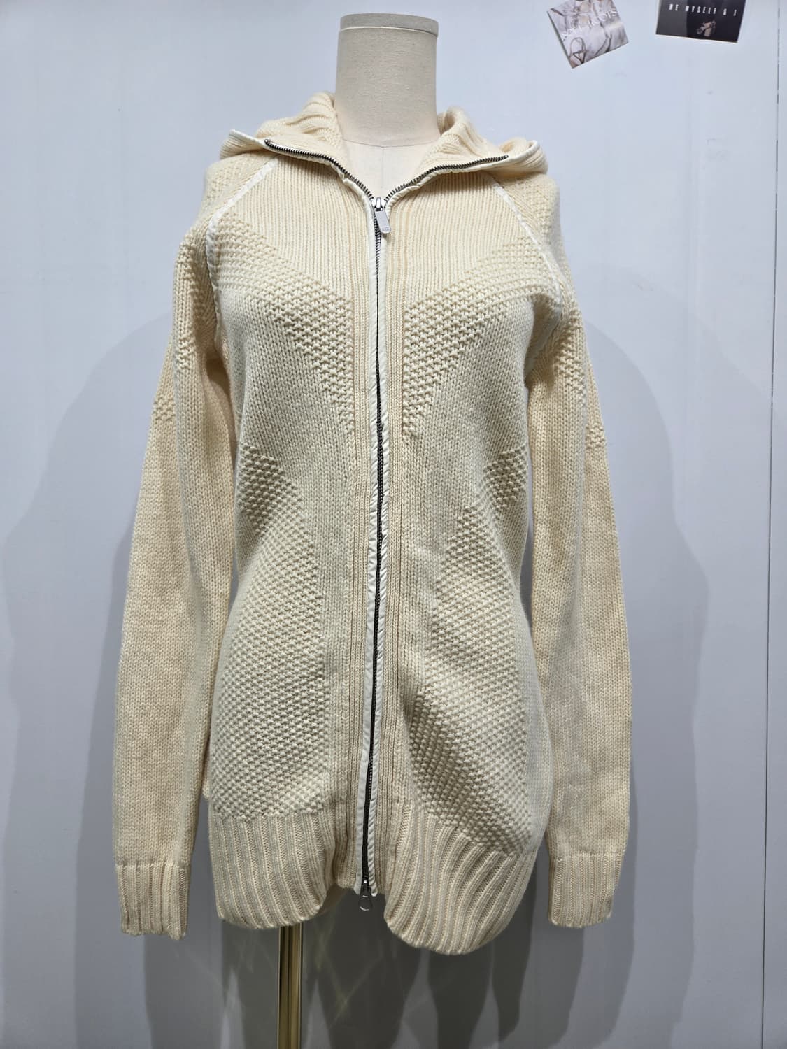 아르마니 익스체인지 아이보리 니트 후드집업 상품이미지1