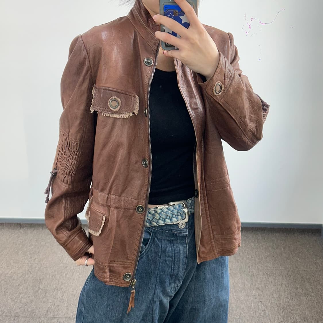 SV 브라운 웨스턴 가죽 자켓 상품이미지1