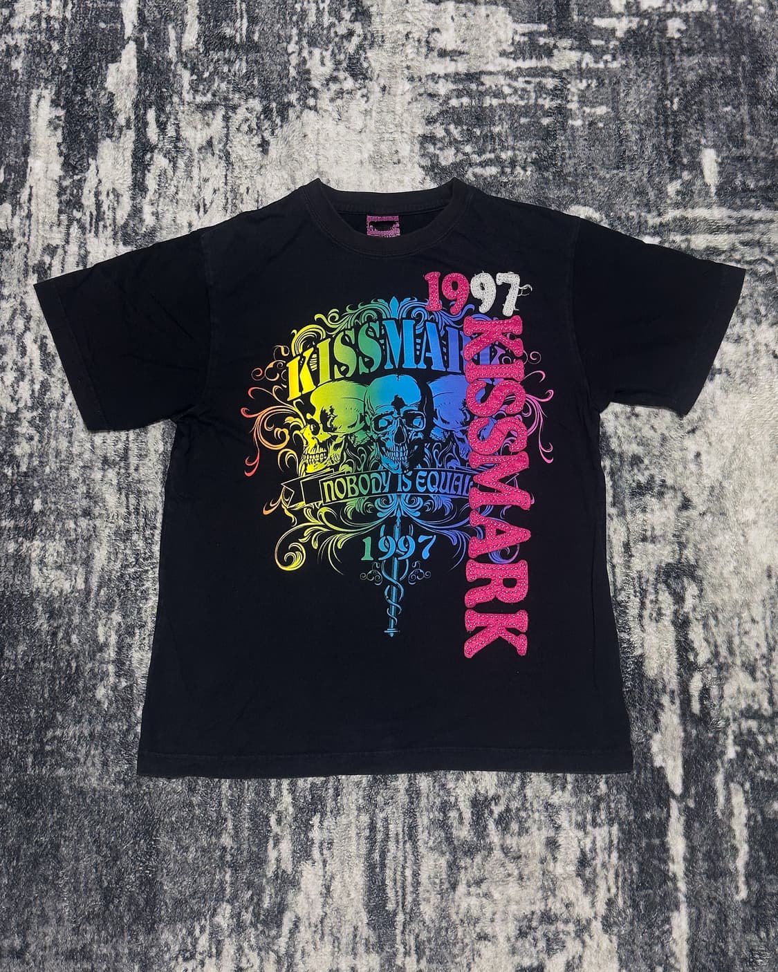 {Kissmark} Rainbow Skull Graphic Tee 상품이미지2