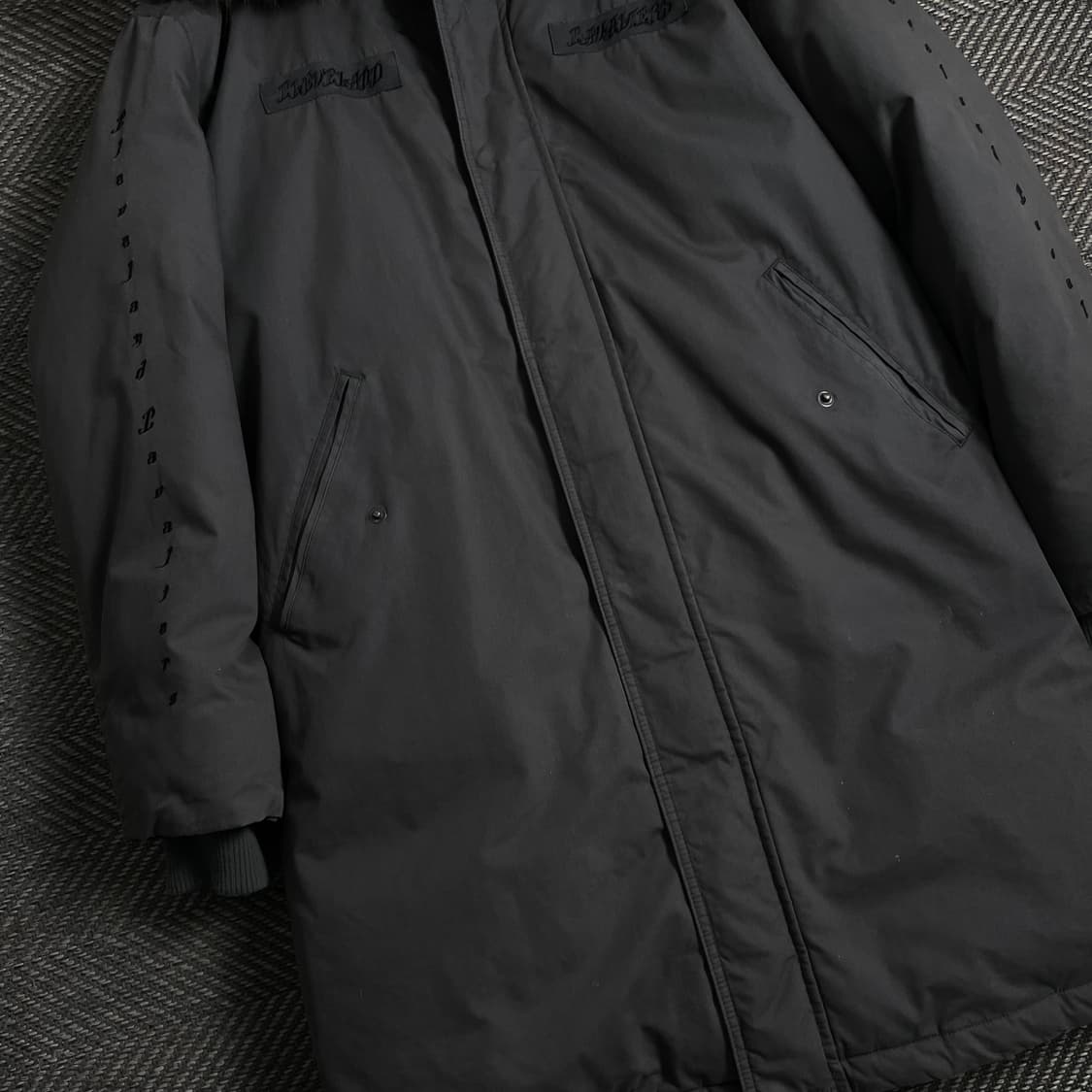 NBA 디테일 로고 그레이 라쿤 퍼 롱 야상 점퍼o 4349 상품이미지3