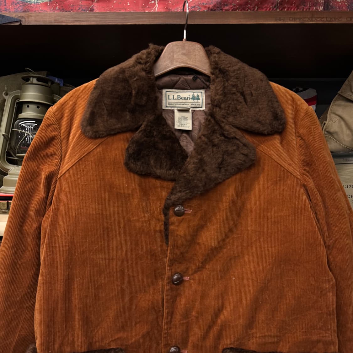 90s LLBEAN 엘엘빈 코듀로이 퍼 랜치 시어링 하프 코트 상품이미지3