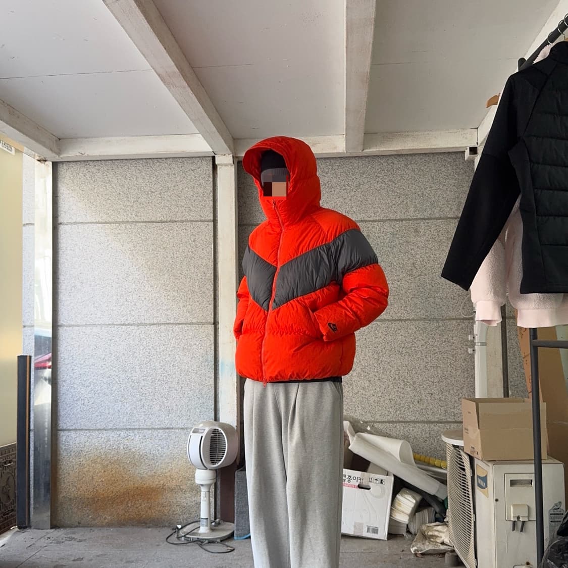 나이키 배색 라인 나일론 패딩 상품이미지1