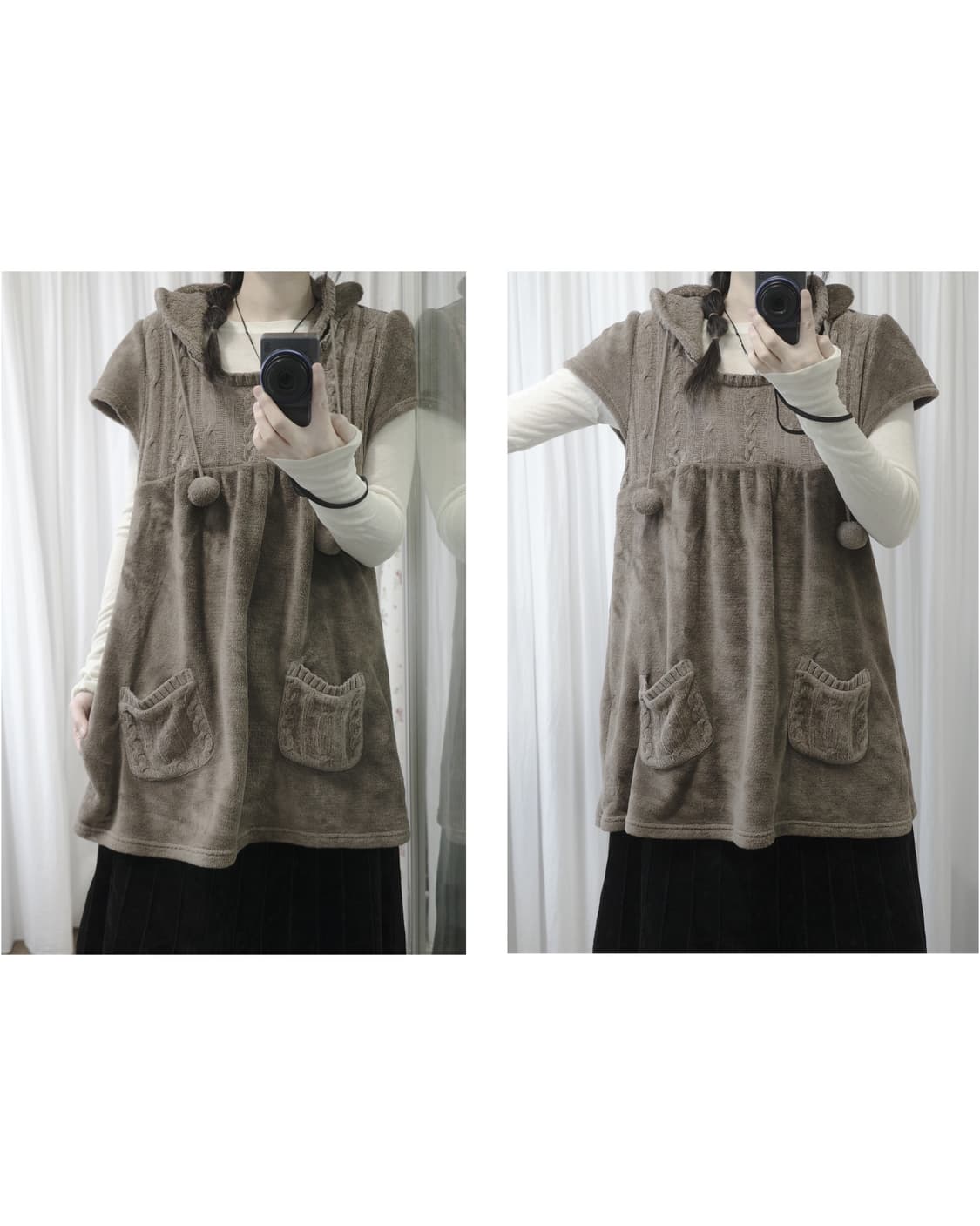 Pom-pom Hood Dress 상품이미지1