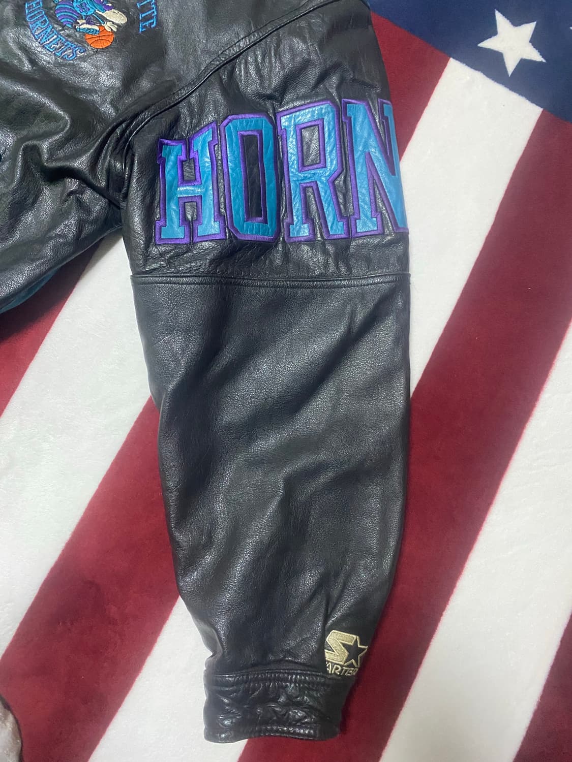 NBA 90s 샬럿 호네츠 스타터 가죽자켓 상품이미지4