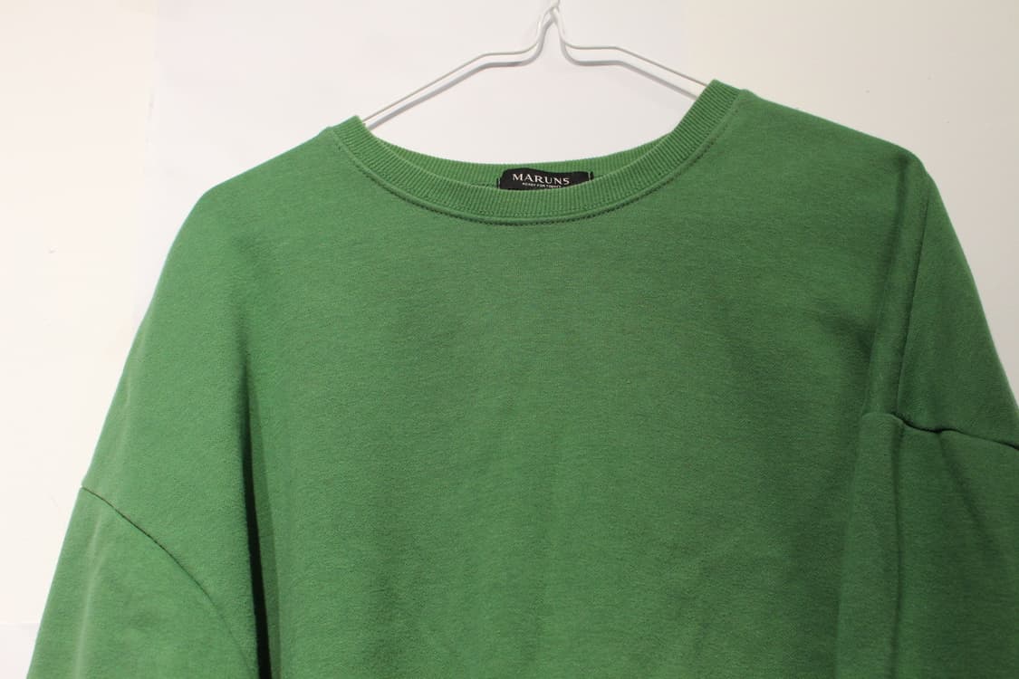 240. 그린 볼륨 크롭 기모 맨투맨 상품이미지3