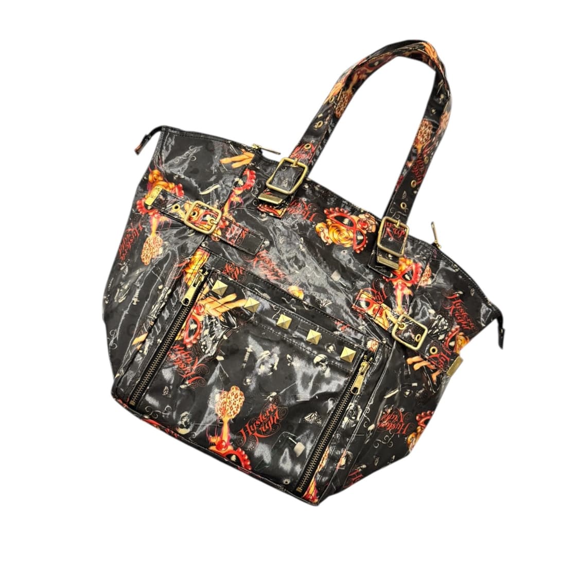 히스테릭글래머 PVC 벨티드 스터드 숄더백 블랙 상품이미지1