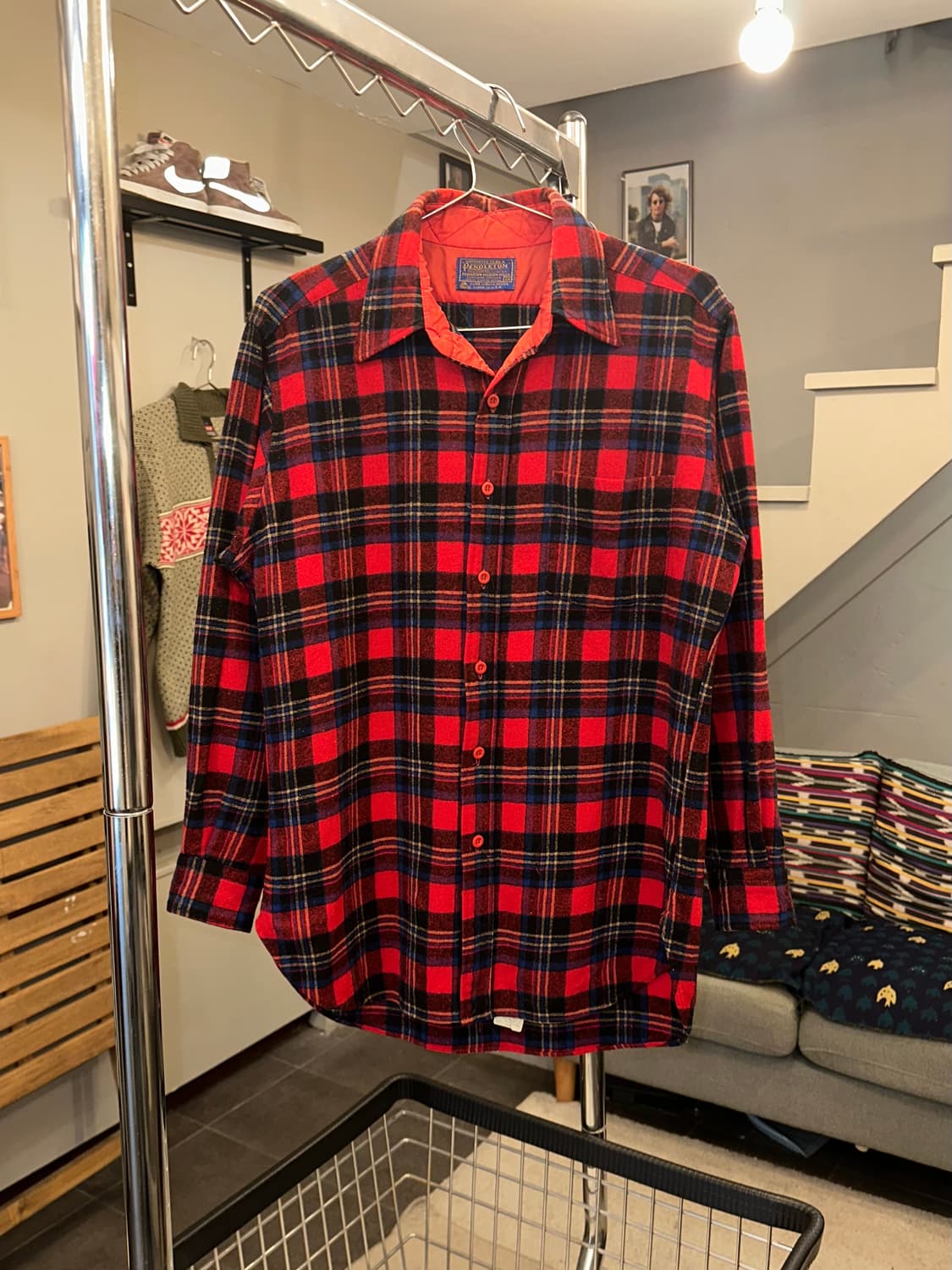 70’s Pendleton check flannel shirt 상품이미지3