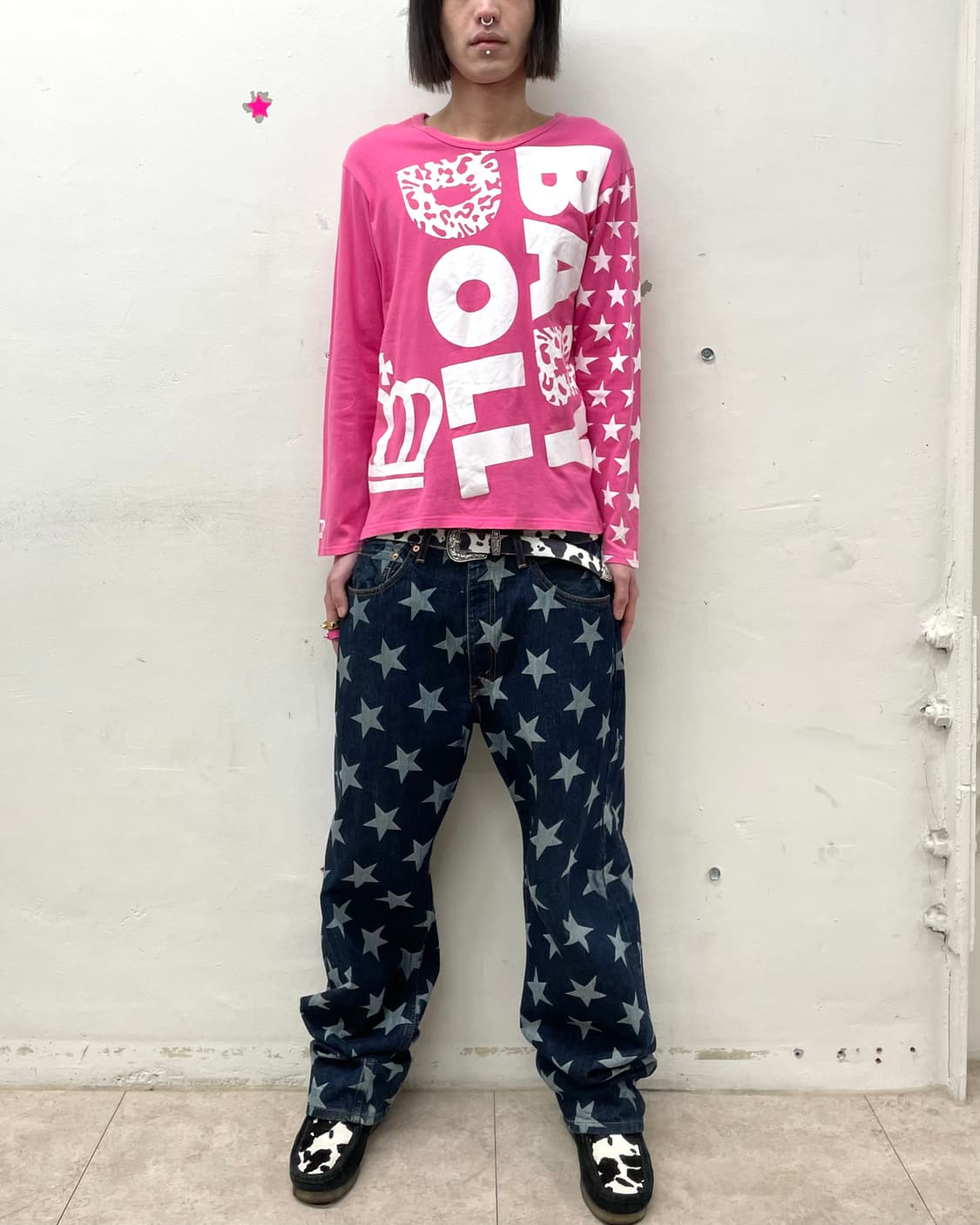 Baby doll Leopard Star Pink Long Sleeve  상품이미지3