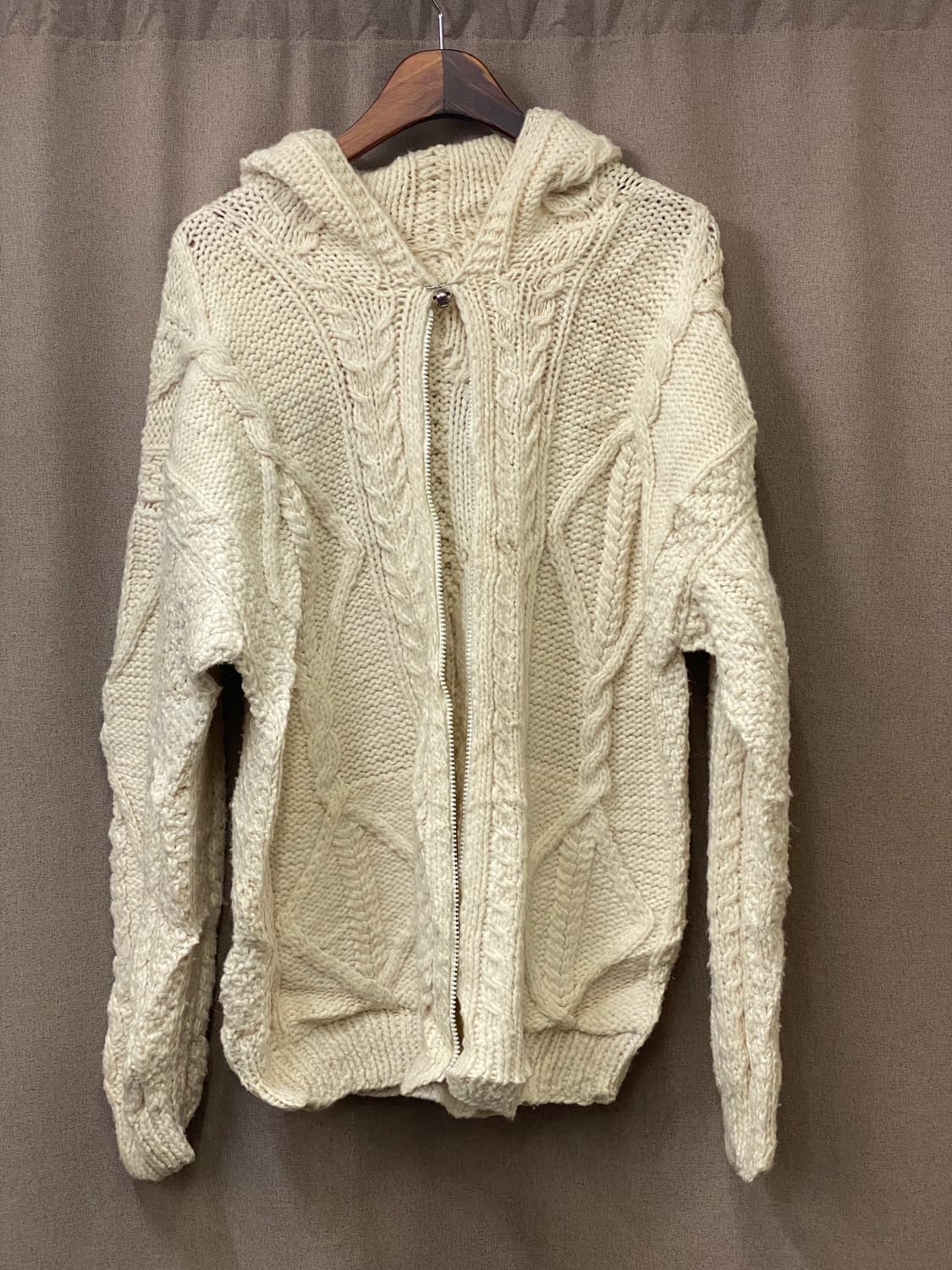 빈티지 헤비 니트 후드 집업  상품이미지1