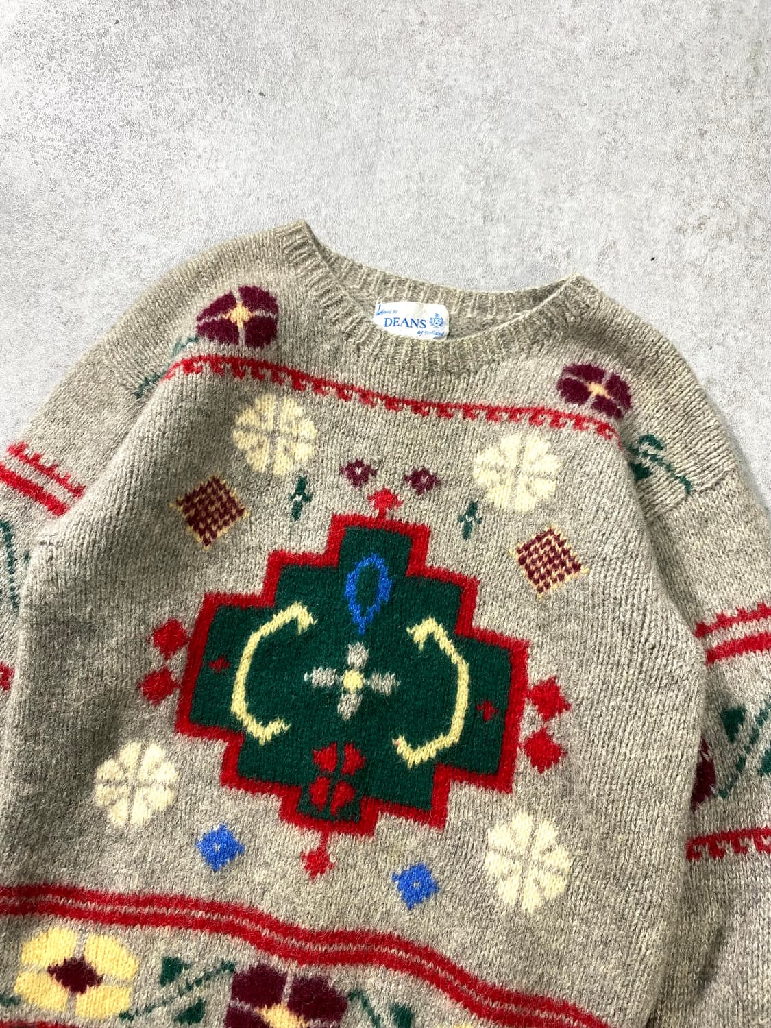 [M] 90s DEANS 셔틀랜드 울 에스닉 패턴 니트 상품이미지2