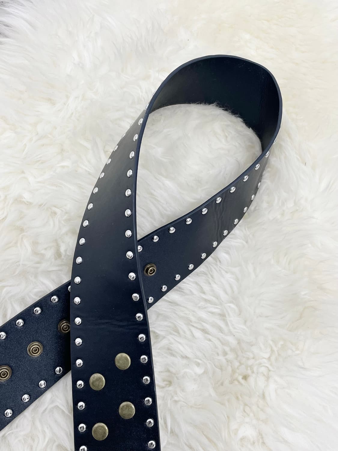 락시크 스터드 와이드 벨트 상품이미지5