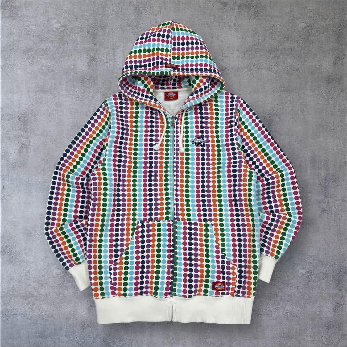 디키즈 땡땡이 패턴 스몰 로고 후드 집업 상품이미지1
