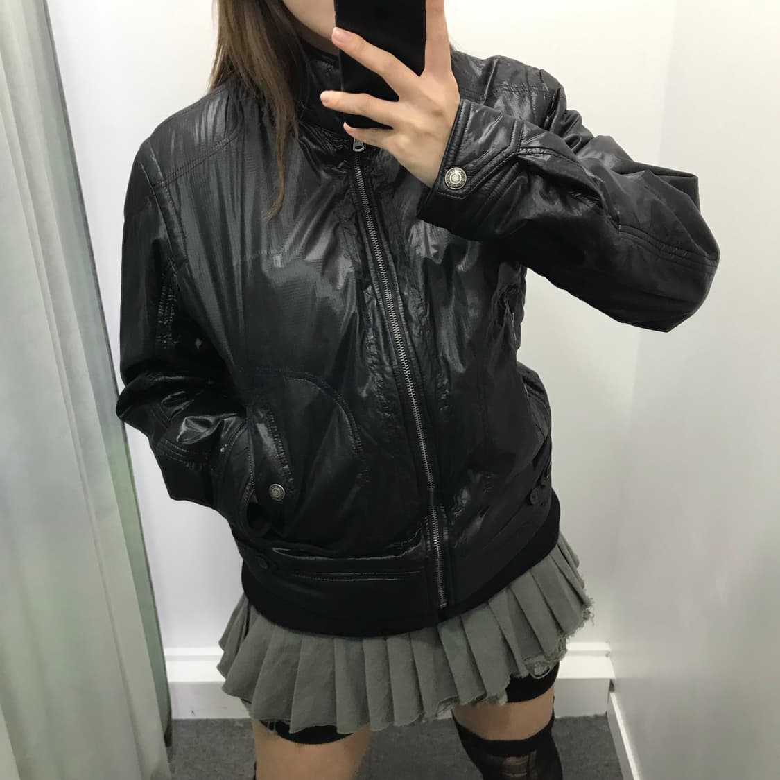 캘빈클라인 블랙 유광 나일론 자켓 상품이미지1