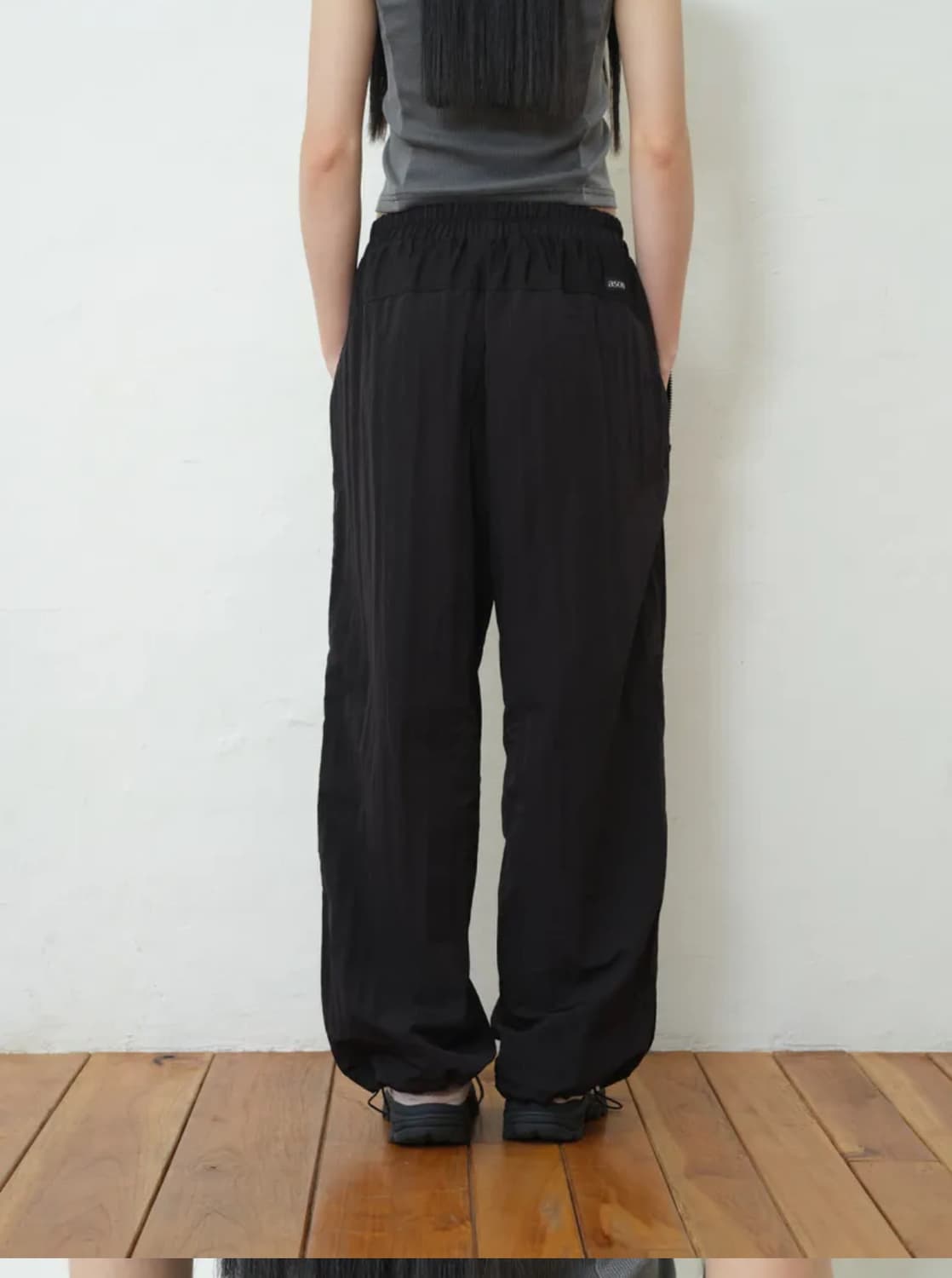 애즈온 윈드브레이커팬츠 블랙 상품이미지7