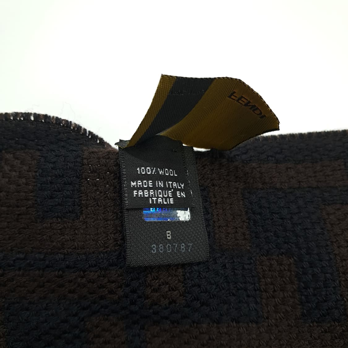 MX148 펜디 FF 로고 다크브라운 울 목도리 머플러 상품이미지4