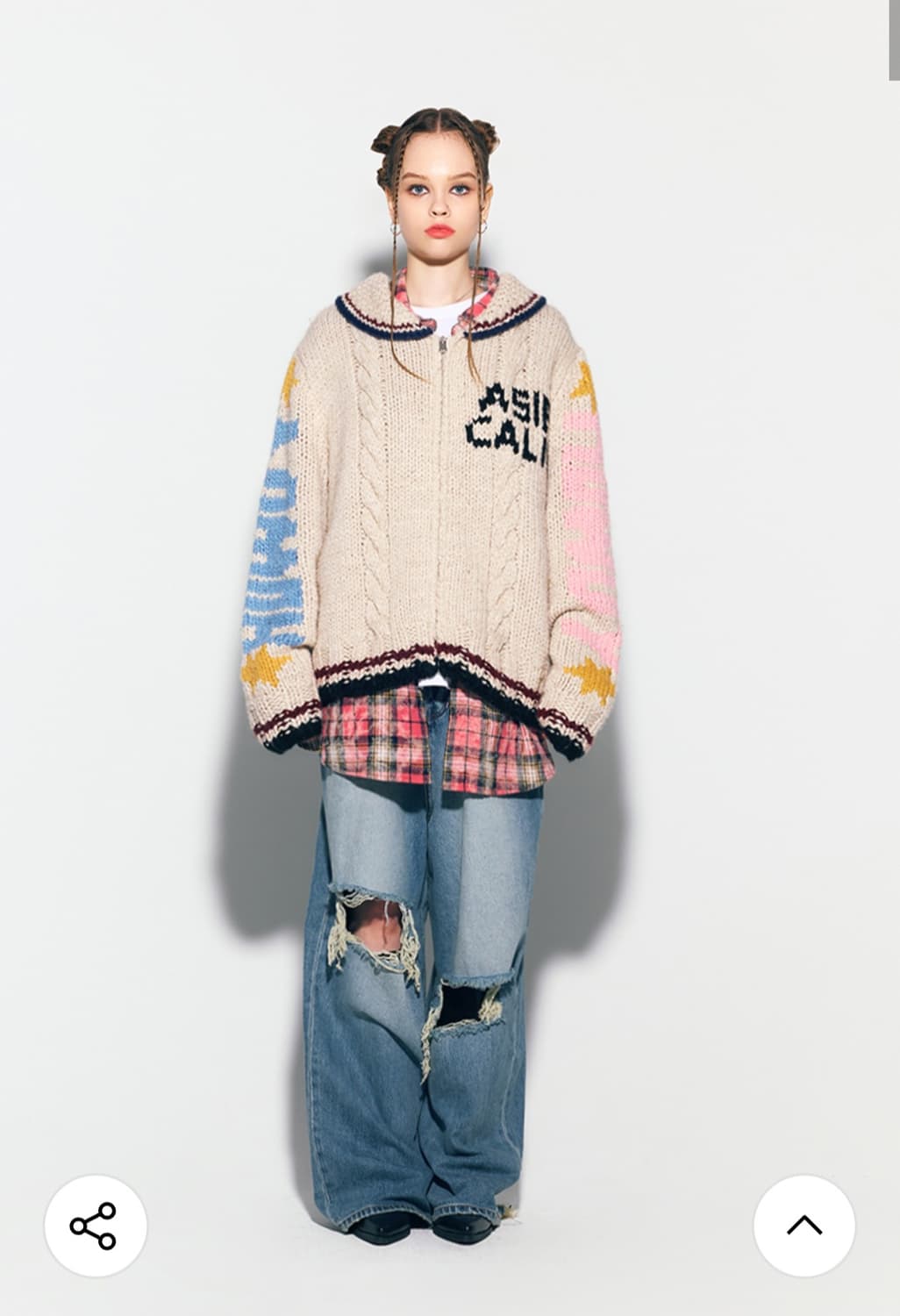 에즈이프캘리 카우걸 테디 니트집업 코위찬 원가30 상품이미지4