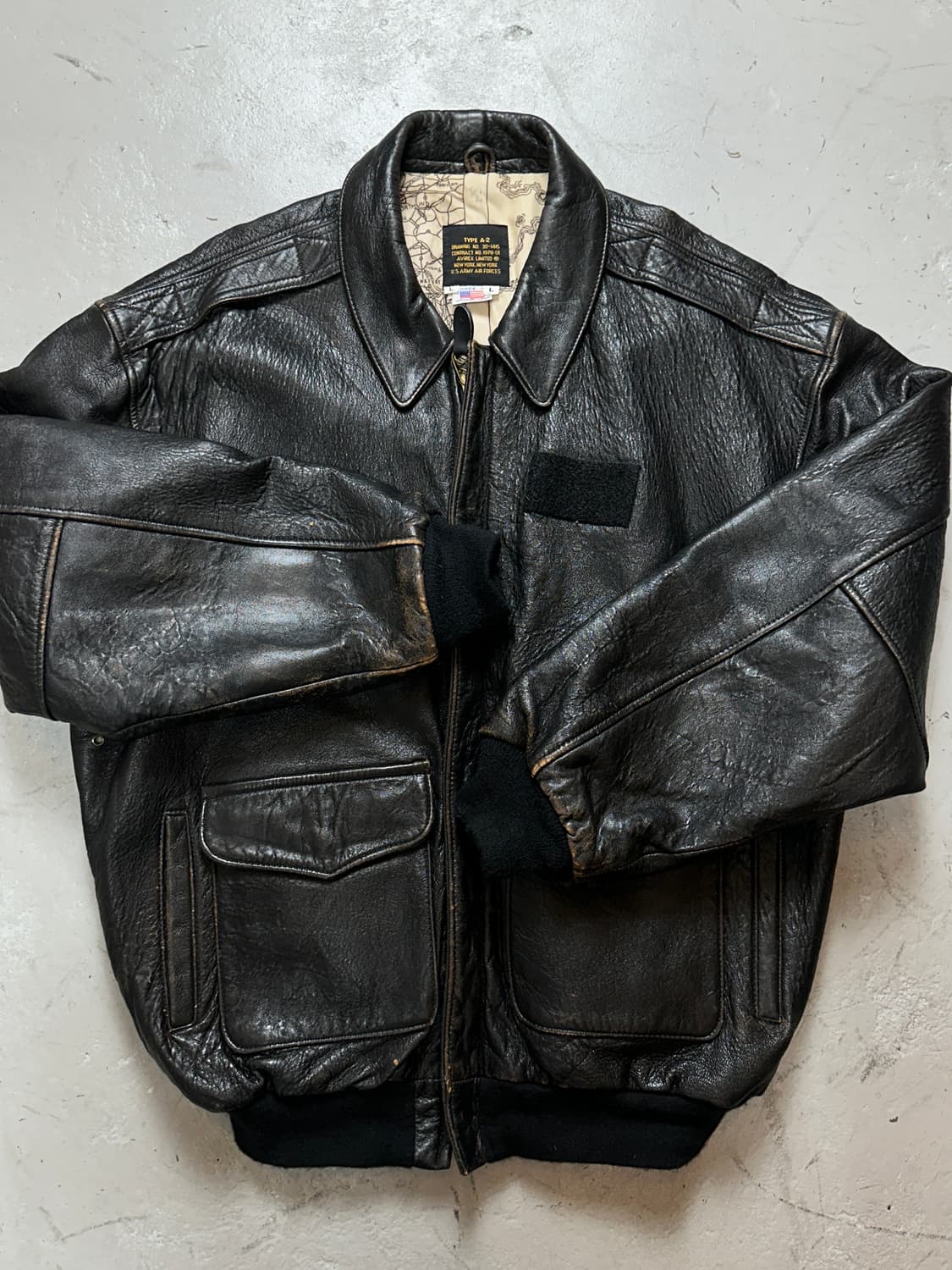 90's OG USA 아비렉스 레더 A-2 자켓 빈티지 레더 봄버 자켓 상품이미지8