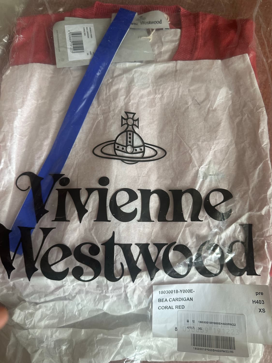 [XS] 비비안 웨스트우드 베아 가디건 코랄 핑크 상품이미지4