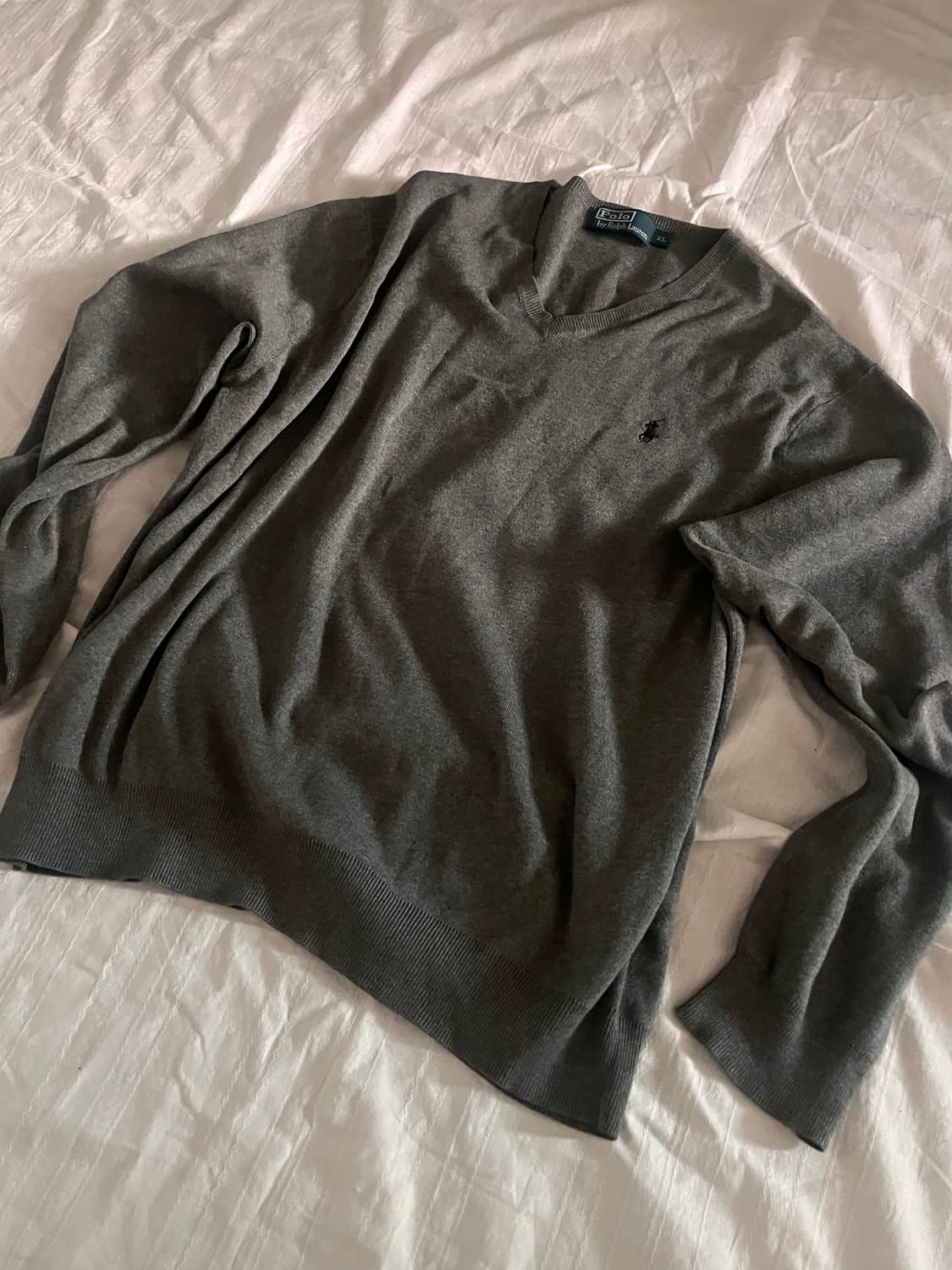 Polo Ralph Lauren dark gray Vneck knit 상품이미지2